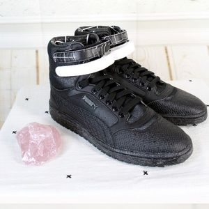Puma Sky Hi textured black and white high tops